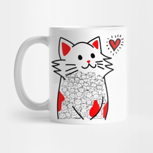 Cats Brighten Up My Heart (Red) Mug